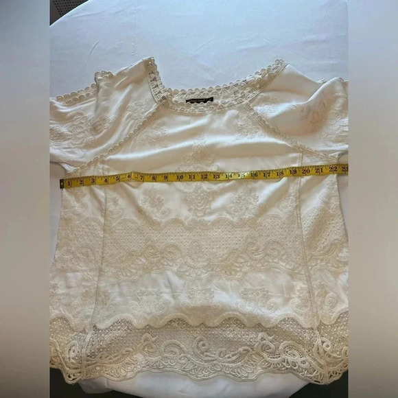 SPIAGGIA DOLCE lace trim and embroidered blouse Size M - Picture 8 of 11
